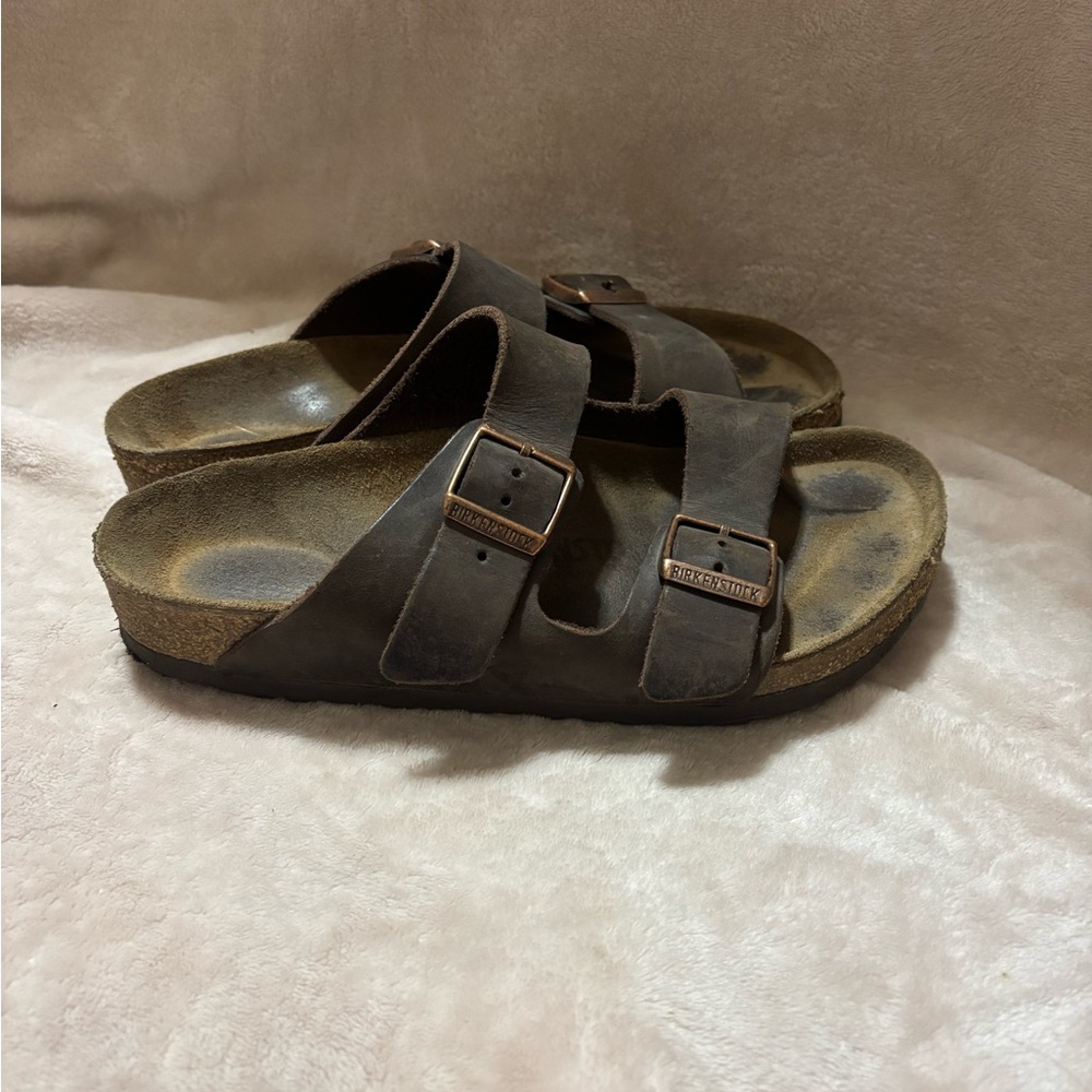 Birkenstock Dark Brown Leather Sandals